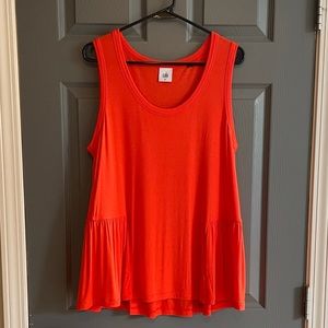 Cabi long flowey orange tank top